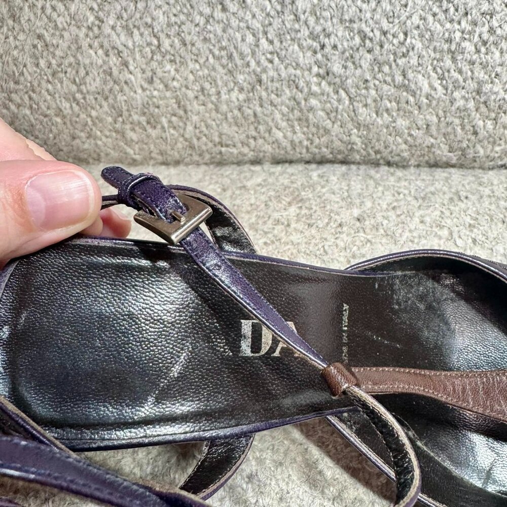 Vintage Prada Purple Brown Leather Mary Jane Heels 36.5 - Picture 8 of 9